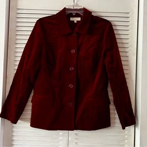 Talbots maroon velvet blazer/jacket